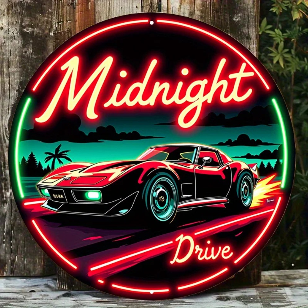 Vintage Lighting Decor - Vintage Neon Car Sign Midnight Drive