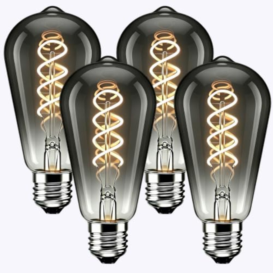 Vintage Lighting Decor - 4 Pack ST64 LED Edison Bulbs