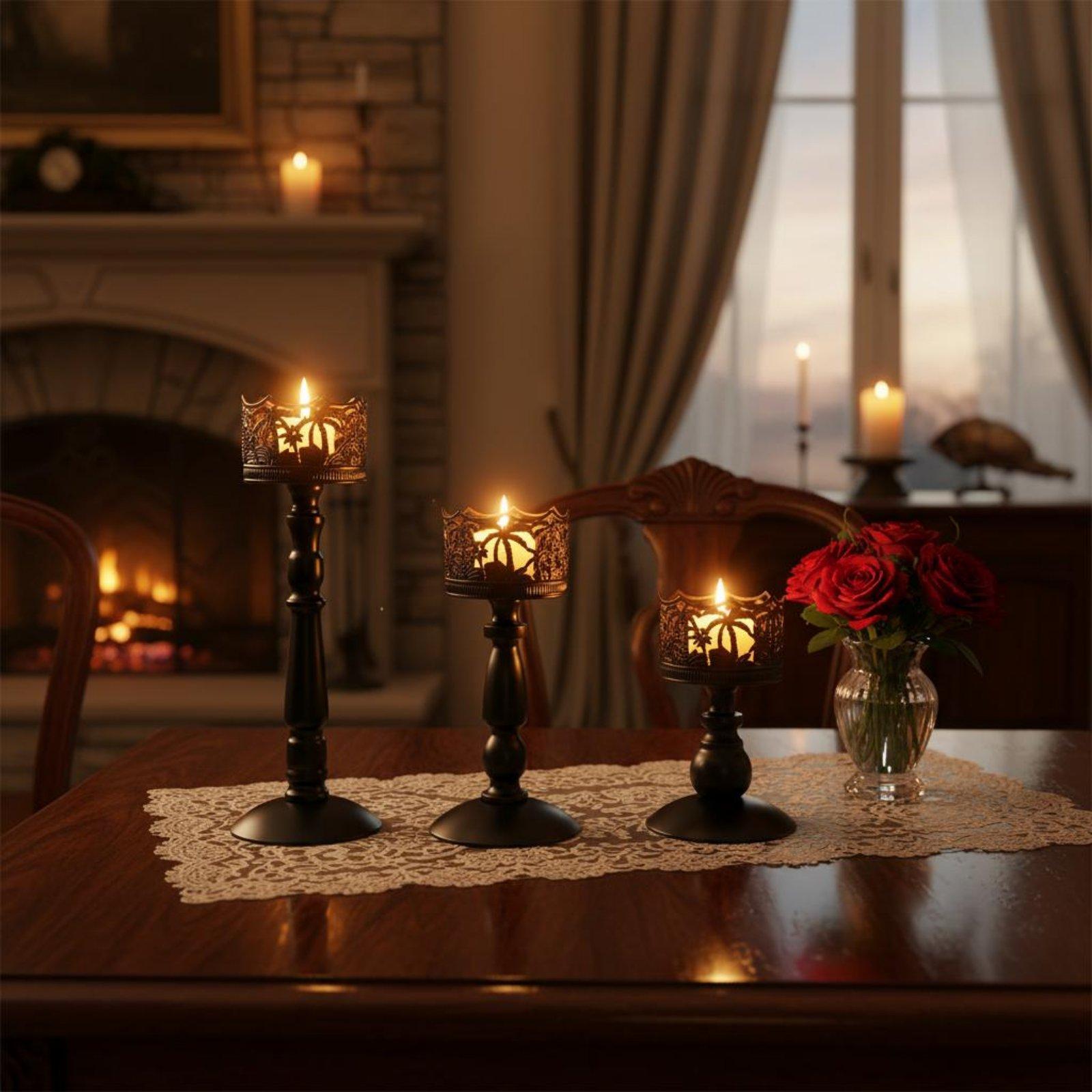 Iron Candlestick Elegant Metal - đánh giá và giá Candle Holder Set