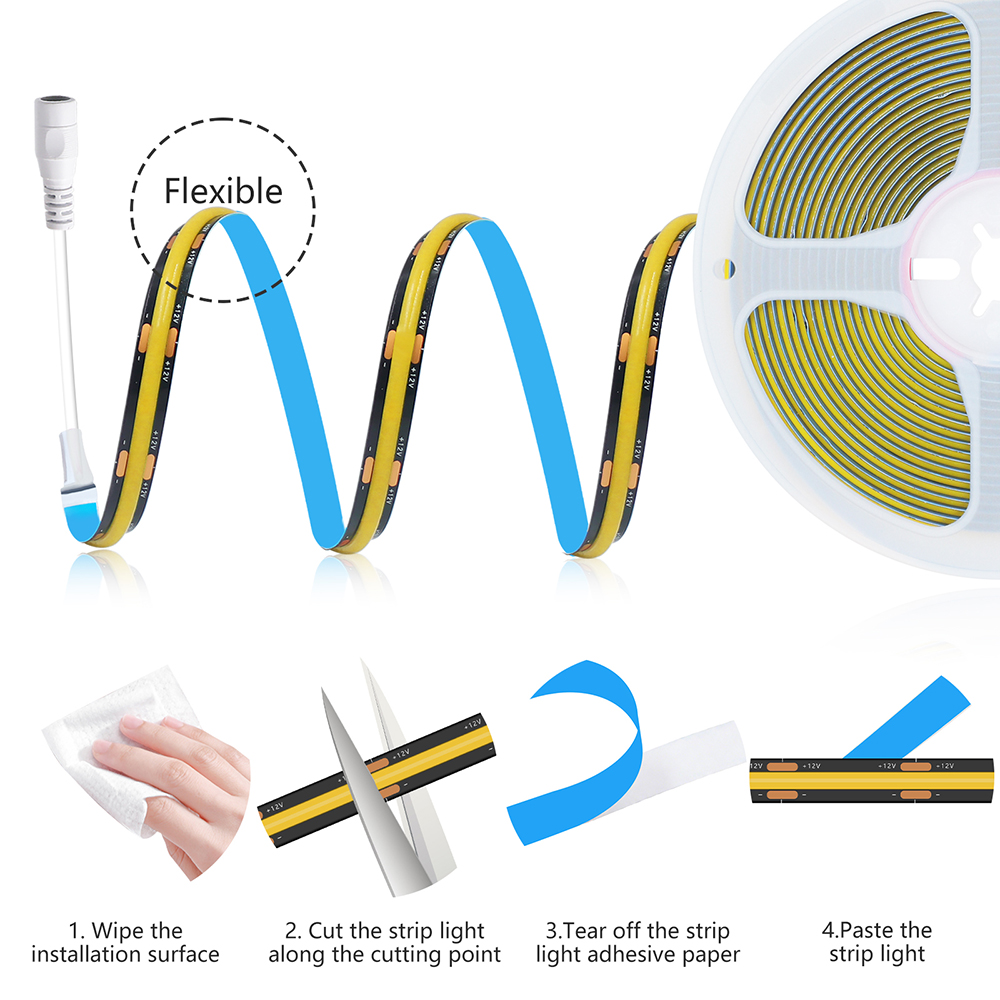 320LEDs COB LED Strip Light 12 - đánh giá và giá Decor Lighting Uk