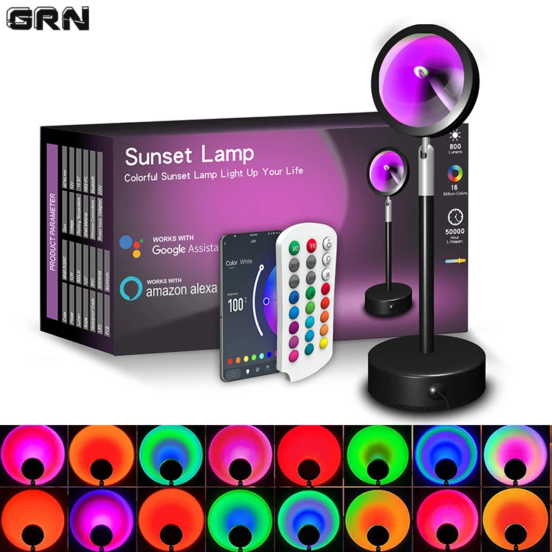 Smart LED Sunset Lamp Colorful - đánh giá và giá Touch Dimmer Lamp