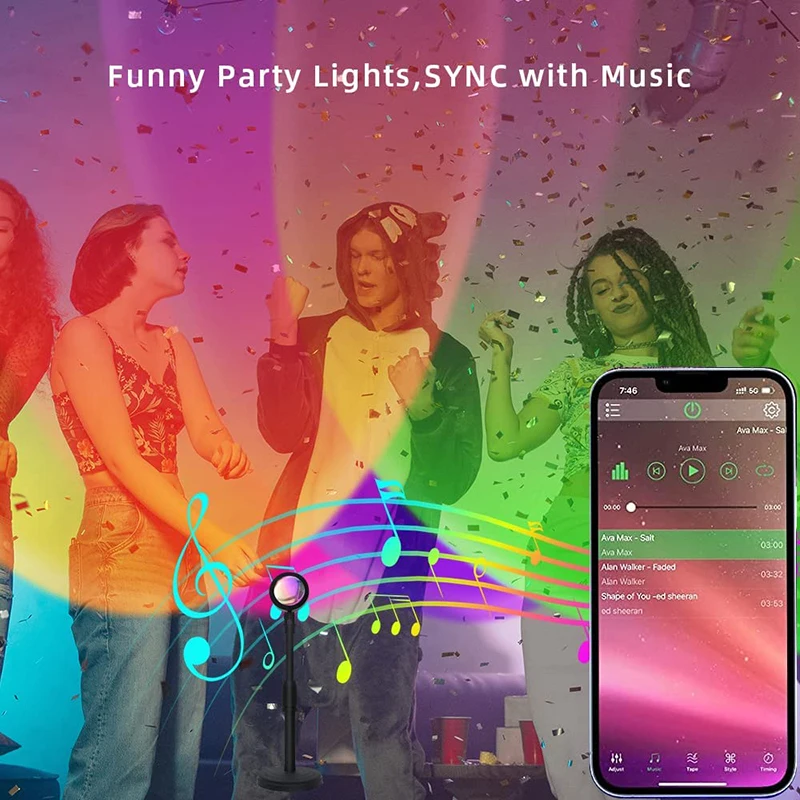 Smart LED Sunset Lamp Colorful - đánh giá và giá Touch Dimmer Lamp