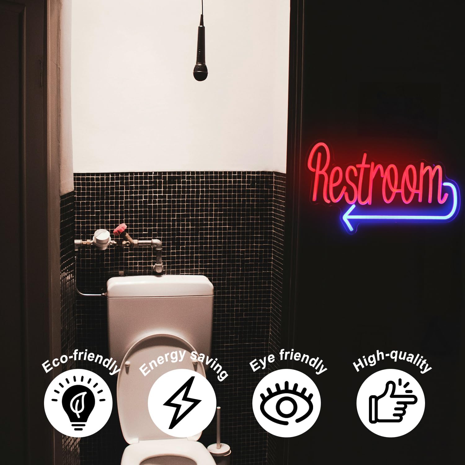 Restroom Neon Sign Toilet Neon - đánh giá và giá Restaurant Lighting Decoration