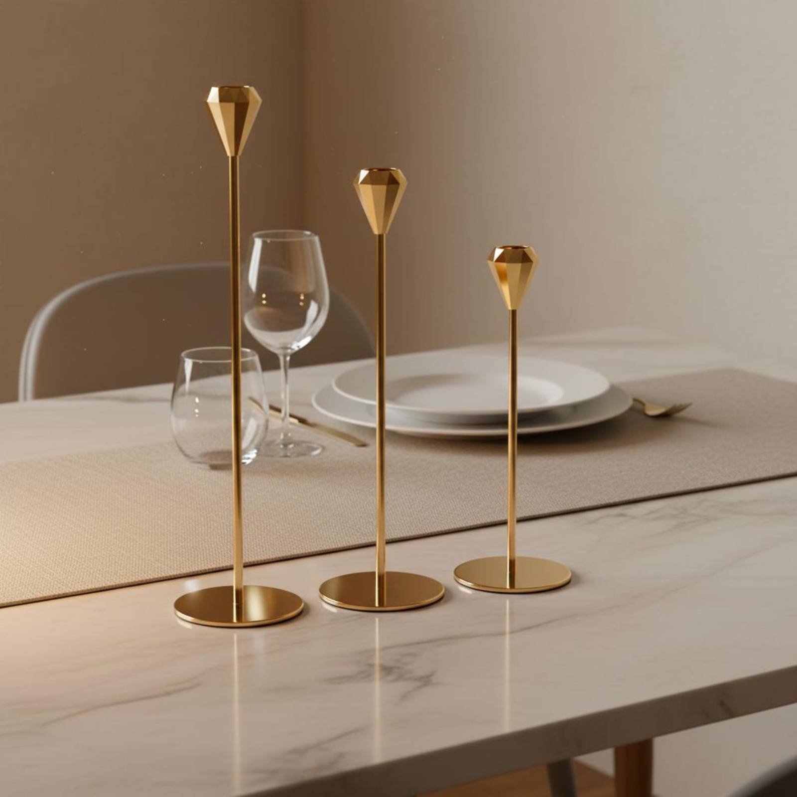 3 Pieces Crystal Top Candlesti - đánh giá và giá Candle Holder Set
