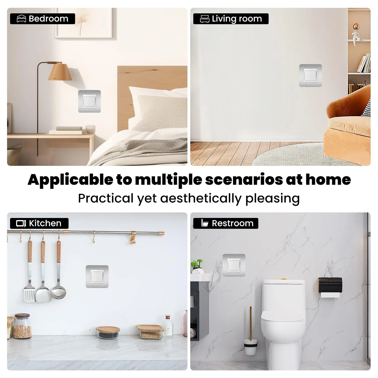 4pcs Silvery Self-Adhesive Lig - đánh giá và giá Decor Lighting Uk