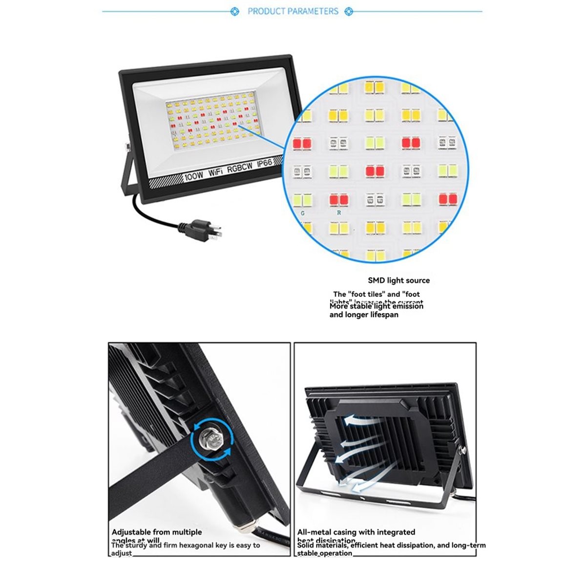 Nices 100W RGBCW LED Flood Lig - đánh giá và giá Decor Lighting Uk