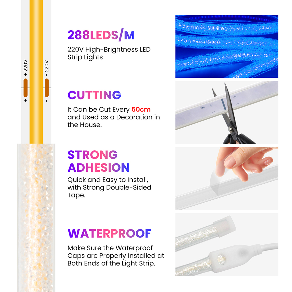 Crystal Type COB Neon Strip Ro - đánh giá và giá Decor Lighting Uk