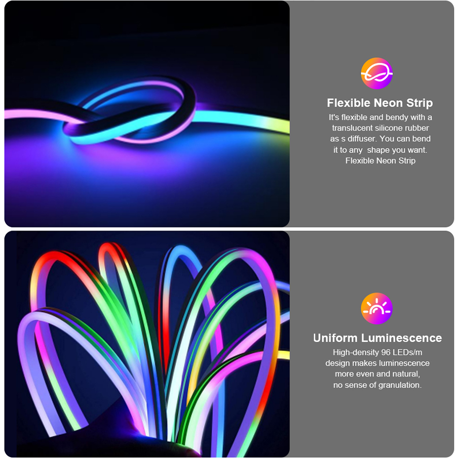 12V RGBIC LED Neon Light Strip - đánh giá và giá Decor Lighting Uk