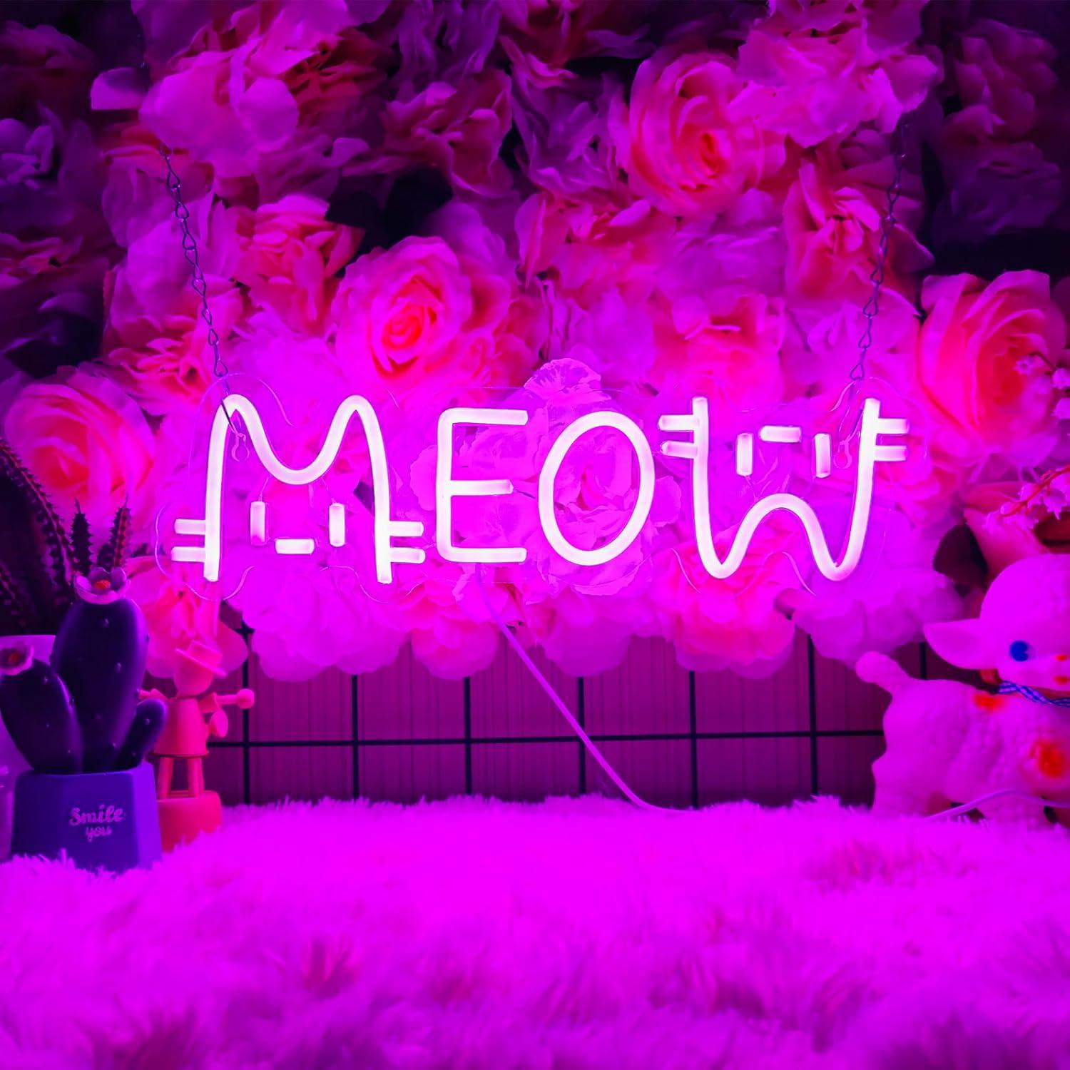 Meow Neon Sign Cat USB Powered - đánh giá và giá Restaurant Lighting Decoration