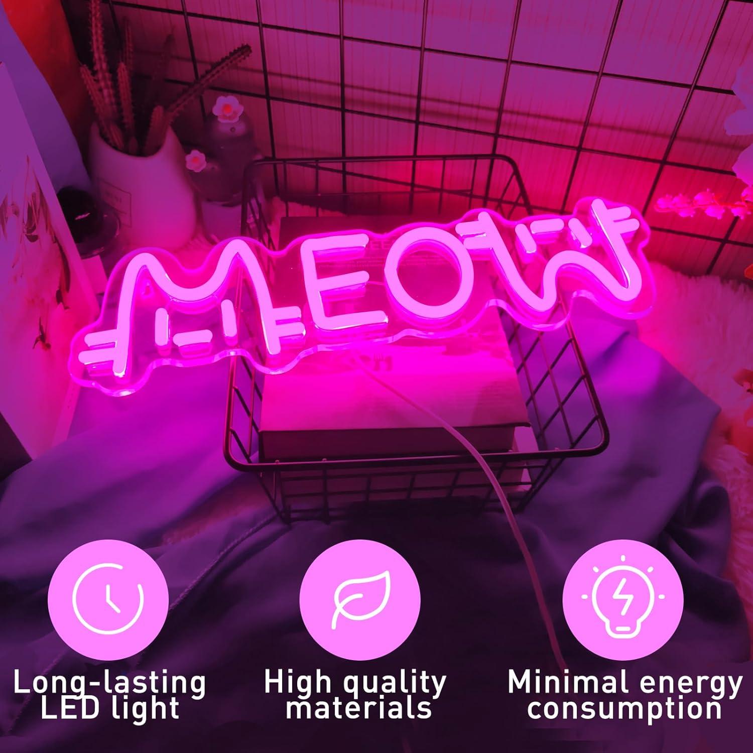 Meow Neon Sign Cat USB Powered - đánh giá và giá Restaurant Lighting Decoration