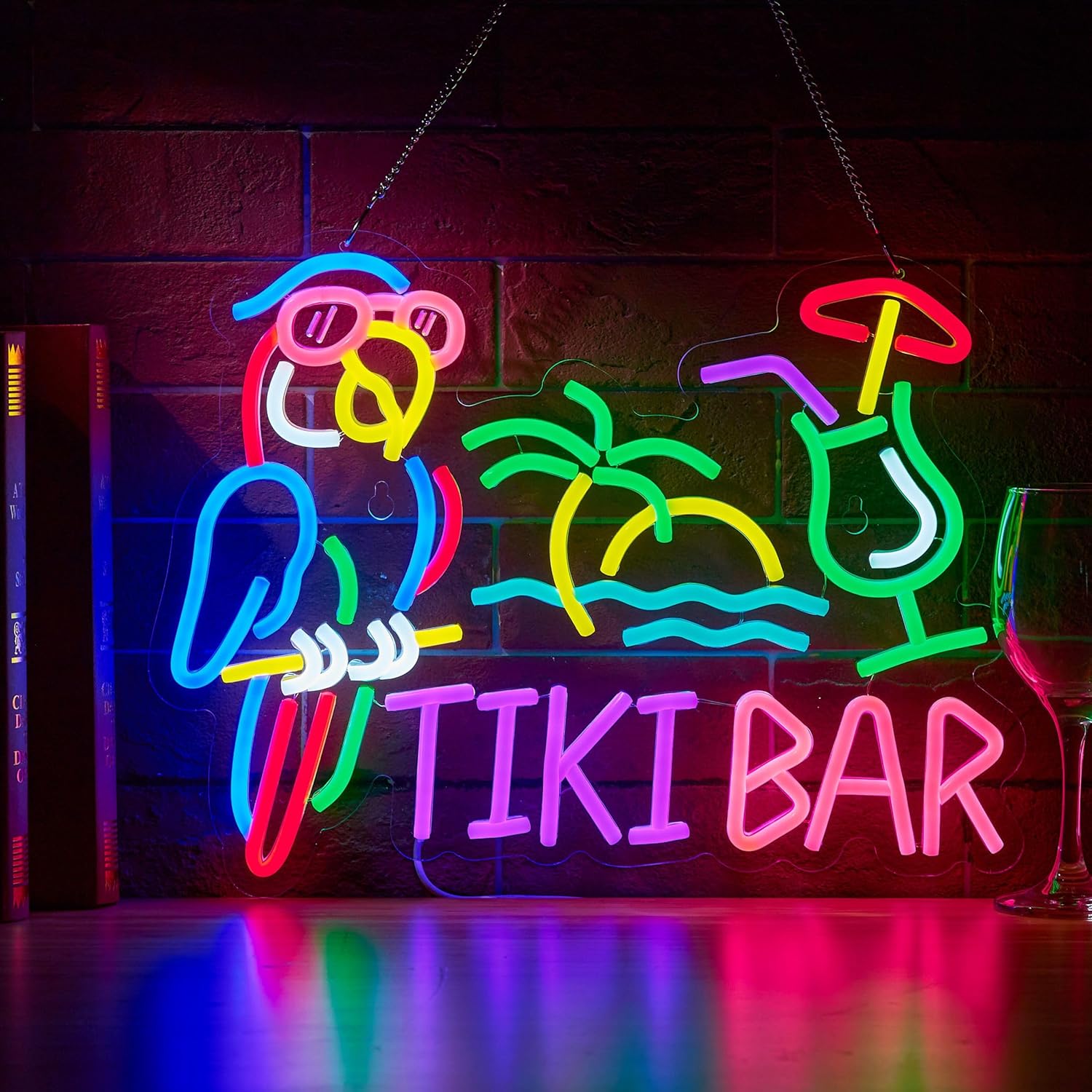 Tiki Bar Parrot Palm Tree Neon - đánh giá và giá Restaurant Lighting Decoration