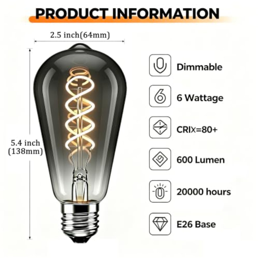 4 Pack ST64 LED Edison Bulbs 6 - đánh giá và giá Vintage Lighting Decor