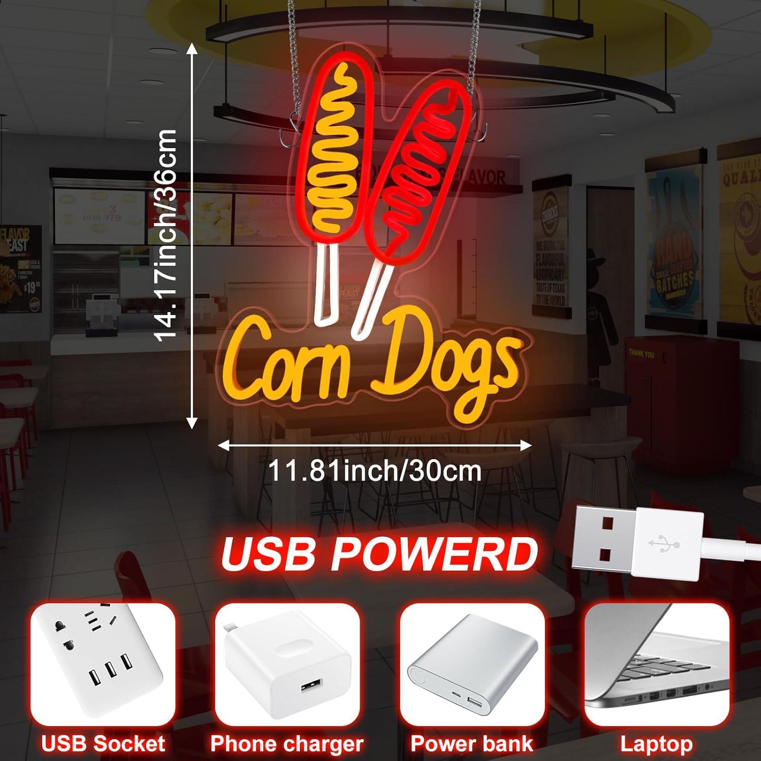 Corn Dog Neon Sign Snack USB D - đánh giá và giá Restaurant Lighting Decoration
