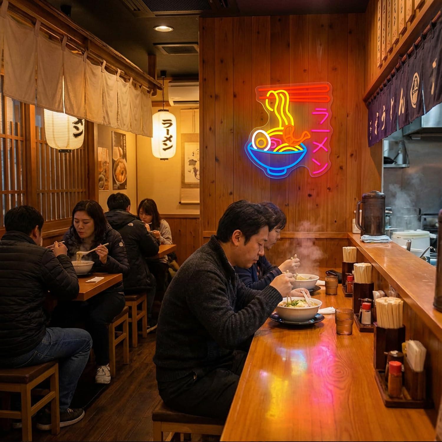 Ramen Neon Sign Japanese Noodl - đánh giá và giá Restaurant Lighting Decoration