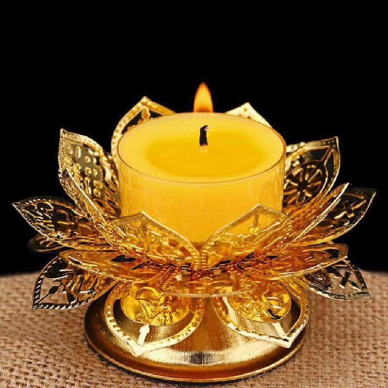 Tea Light Holder Gold Lotus De - đánh giá và giá Vintage Lighting Decor