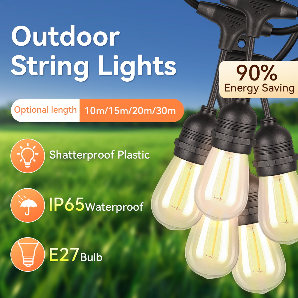 E27 Outdoor String Lights LED  - đánh giá và giá Decor Lighting Uk